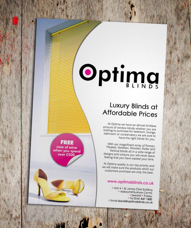 Optima Blinds Leaflet/Flyer