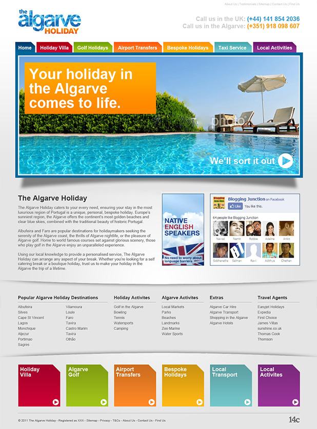 The Algarve Holiday Website Design